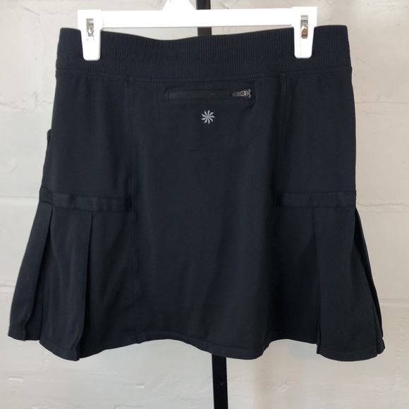 Athleta Black Pleated Skort Size M Elastic Waist #d2 - Picture 3 of 9